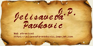 Jelisaveta Pavković vizit kartica